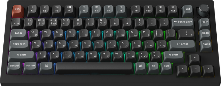 Клавіатура бездротова Keychron V1 Ultra Keychron Red Switch Black RGB (V1U-D1-UA) - зображення 2
