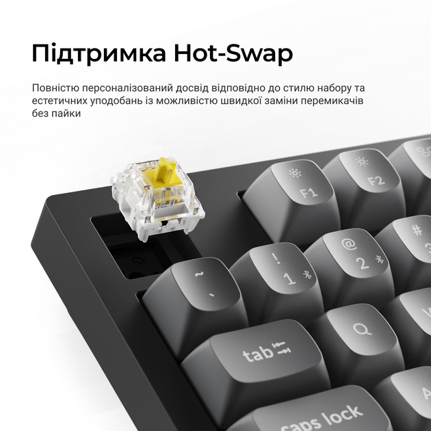 Клавіатура бездротова Keychron K10 Max Keychron Super Banana Switch Black RGB (K10M-H4-UA) - зображення 12