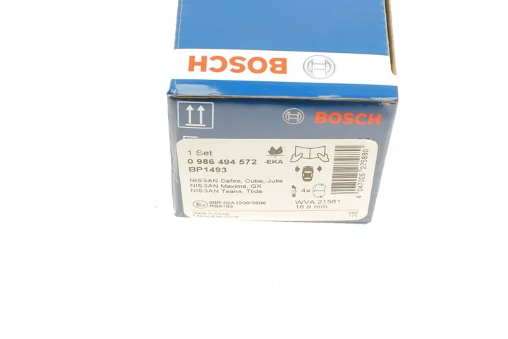 Комплект гальмівних колодок BOSCH 0 986 494 572 Nissan Teana, Juke, Maxima, Tiida, Altima 19374077, D10602Y991, D10601FC0A - изображение 6