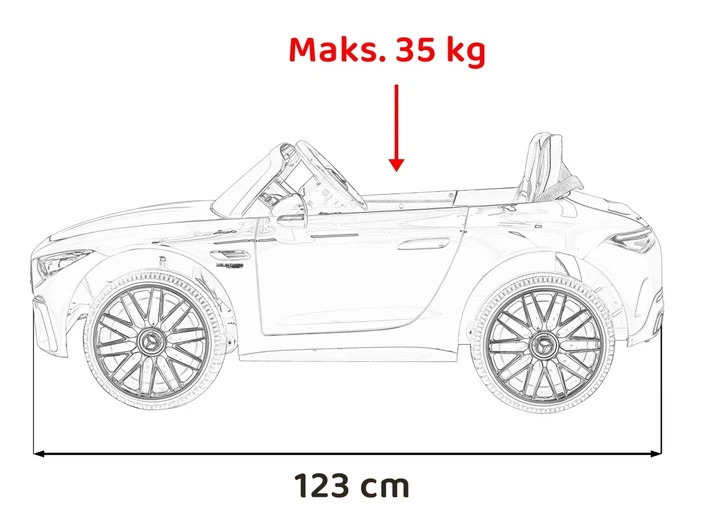 Електромобіль для дітей Mercedes Benz AMG SL63 білий PA.DK-SL63.BIA (5903864940466) - зображення 12