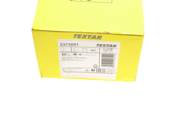 Гальмівні колодки TEXTAR 2373001 BMW X5, 3 Series, 7 Series, 6 Series, 5 Series, X6, 1 Series 34212228429, 34212284296, 34212284685 - Фото 7 Гальмівні колодки TEXTAR 2373001 BMW X5, 3 Series, 7 Series, 6 Series, 5 Series, X6, 1 Series 34212228429, 34212284296, 34212284685 - зображення 7