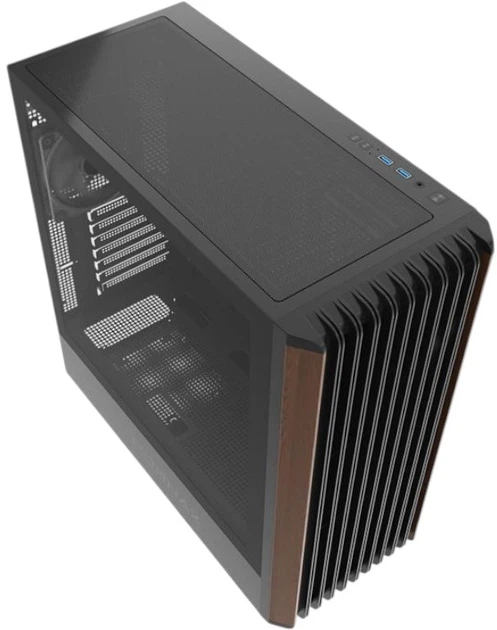 Корпус Gembird CCC-FC-WOOD скляна бічна панель Чорний - зображення 4