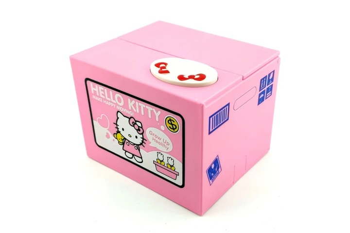 Интерактивная копилка Hello Kitty Piggy Bank розовая + милый медвежонок + звук при добавлении монеты - изображение 6