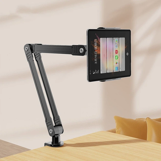 Металлический держатель для смартфона и планшета с креплением к столу или кровати, гибкий кронштейн 360° Черный (072z) - Фото 1 Металлический держатель для смартфона и планшета с креплением к столу или кровати, гибкий кронштейн 360° Черный (072z) - изображение 1
