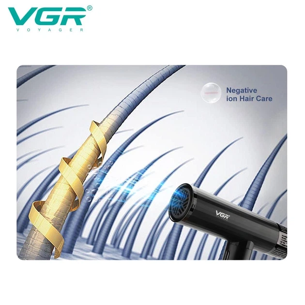 Фен професійний для волосся VGR V 427 4 рівні обдування, 3 рівні температури, 11000 RPM, 3 насадки - зображення 7