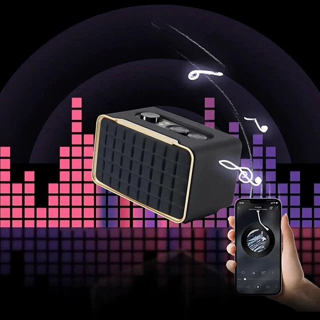 Мобильная портативная колонка Беспроводная 9542 SPS AU200 ретродизайн 90 Вт, Bluetooth - изображение 7