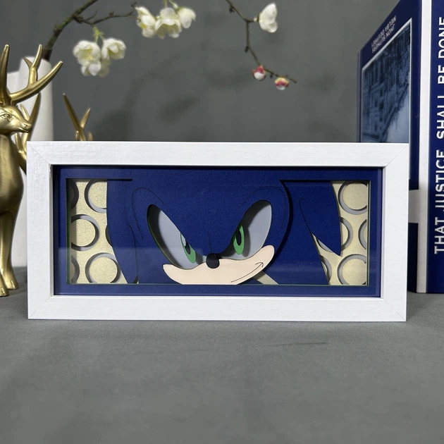 Многослойный Ночник лампа аниме светильник Ёж Соник Sonic the Hedgehog RGB - изображение 2