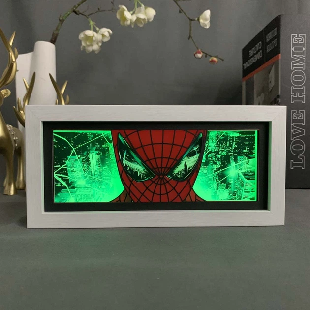 Многослойный Ночник лампа светильник аниме Spider Man Человек Паук RGB - Фото 3 Многослойный Ночник лампа светильник аниме Spider Man Человек Паук RGB - изображение 3