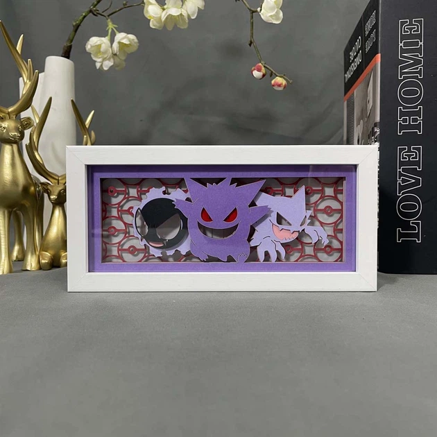 Многослойный Ночник лампа аниме Pokemon Покемон Генгар Гастли Хантер светильник RGB - изображение 2
