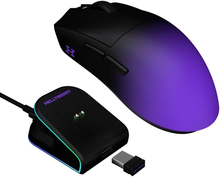 Миша Hator Hellyberry HM47 Pro RGB Wireless/Bluetooth/USB Black-Violet - Фото 6 Миша Hator Hellyberry HM47 Pro RGB Wireless/Bluetooth/USB Black-Violet - изображение 6