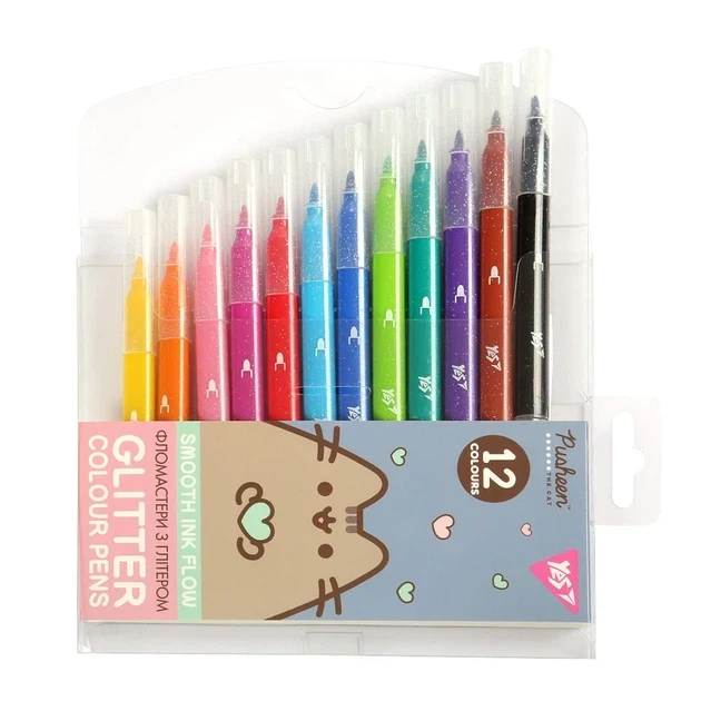 Фломастери Yes Pusheen 12 кольорів глітер (650588) - изображение 3