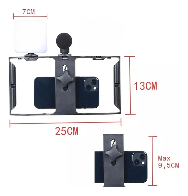 Комплект для блогинга Video Making Kit AY49X для смартфона с микрофоном и светом - изображение 2