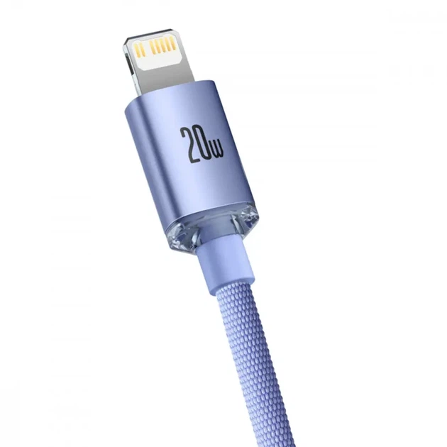 Кабель Baseus Crystal Shine Series Fast Charging Data Cable Type-C to iP 20W 1.2m Purple - Фото 4 Кабель Baseus Crystal Shine Series Fast Charging Data Cable Type-C to iP 20W 1.2m Purple - изображение 4