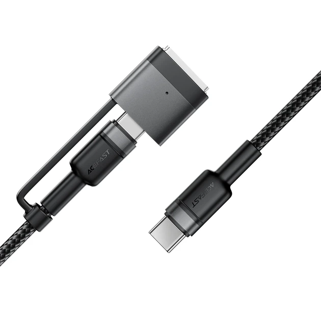 Кабель ACEFAST C22-05 USB-C to USB-C / magnetic aluminum alloy charging data cable Black - Фото 5 Кабель ACEFAST C22-05 USB-C to USB-C / magnetic aluminum alloy charging data cable Black - изображение 5