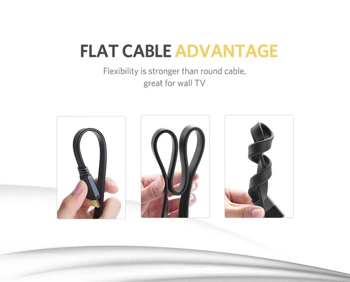 Кабель UGREEN ED015 HDMI Flat Cable 1.5m (UGR-50819) - Фото 4 Кабель UGREEN ED015 HDMI Flat Cable 1.5m (UGR-50819) - зображення 4