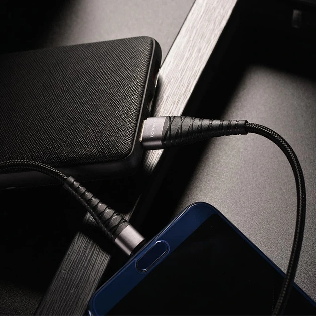 Кабель BOROFONE BX32 USB to Type-C 2.4A, 1m, nylon, aluminum+TPE connectors, Black - Фото 4 Кабель BOROFONE BX32 USB to Type-C 2.4A, 1m, nylon, aluminum+TPE connectors, Black - изображение 4