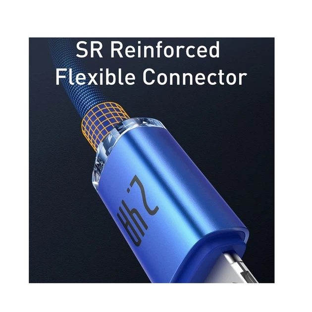 Кабель Baseus Crystal Shine Series Fast Charging Data Cable USB to iP 2.4A 1.2m Blue - Фото 6 Кабель Baseus Crystal Shine Series Fast Charging Data Cable USB to iP 2.4A 1.2m Blue - зображення 6
