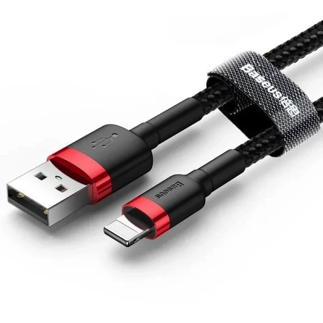 Кабель Baseus Cafule Cable USB For Lightning 1.5A 2m Red+Black - Фото 8 Кабель Baseus Cafule Cable USB For Lightning 1.5A 2m Red+Black - изображение 8
