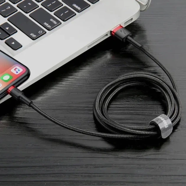 Кабель Baseus Cafule Cable USB For Lightning 1.5A 2m Red+Black - Фото 11 Кабель Baseus Cafule Cable USB For Lightning 1.5A 2m Red+Black - изображение 11