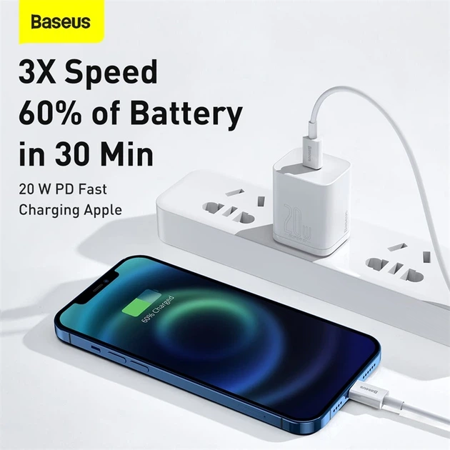 Кабель Baseus Superior Series Fast Charging Data Cable Type-C to iP PD 20W 1.5m White - изображение 8