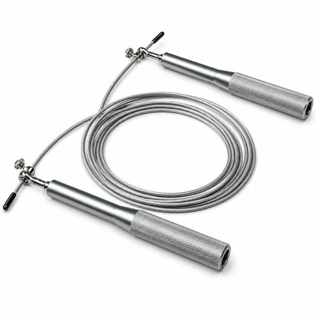 Скоростная скакалка MuvNext Jump Rope Silver Металлический трос Алюминиевые ручки - Фото 2 Скоростная скакалка MuvNext Jump Rope Silver Металлический трос Алюминиевые ручки - изображение 2