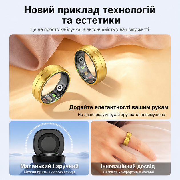 Смарт-кольцо INSPIRE HSR06 Размер 9 Gold (HSR06-9-gold) - изображение 5