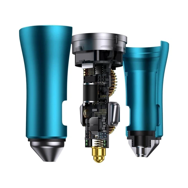 Автомобільний зарядний пристрій Baseus Golden Contactor Pro Dual Fast Charger Car Charger C+C 40W Blue - Фото 11 Автомобільний зарядний пристрій Baseus Golden Contactor Pro Dual Fast Charger Car Charger C+C 40W Blue - изображение 11