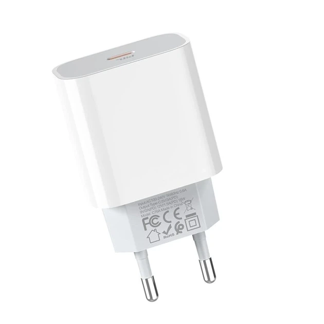 Мережевий зарядний пристрій HOCO C76A Plus Speed source PD20W charger White - изображение 4