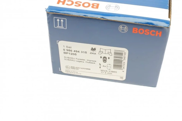 Гальмівні колодки BOSCH 0 986 494 315 Subaru Impreza, Legacy, Outback, Forester, XV SU00304678, SU00304090, SU00304089 - зображення 7