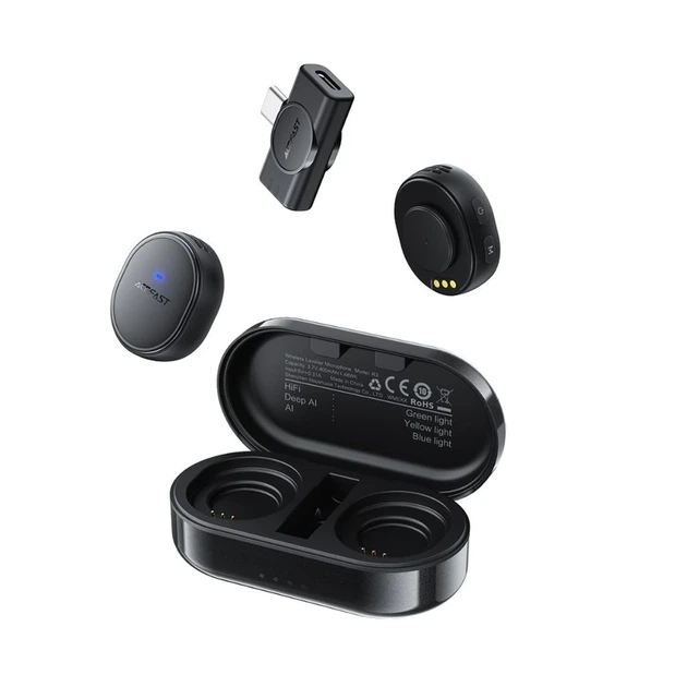 Бездротова мікрофонна система ACEFAST R3 dual-mic (Type-C) Black - изображение 6