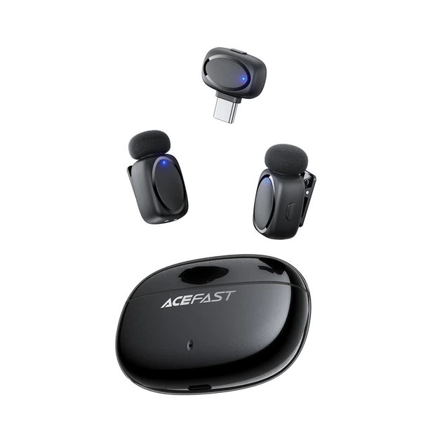 Бездротова мікрофонна система ACEFAST R2 dual-mic (Type-C) Black - Фото 6 Бездротова мікрофонна система ACEFAST R2 dual-mic (Type-C) Black - изображение 6