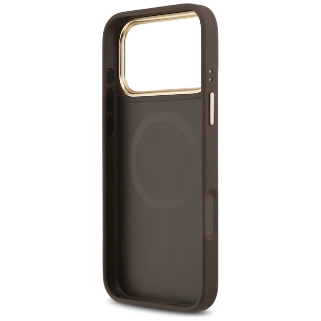 Чохол Guess Peony Hot Stamp для iPhone 17 Pro Max Brown with MagSafe (GUHMP17XPSAMSECW) - зображення 7