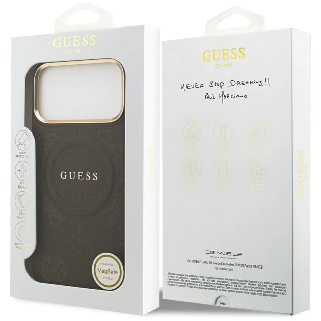 Чохол Guess Peony Hot Stamp для iPhone 17 Pro Max Brown with MagSafe (GUHMP17XPSAMSECW) - зображення 8