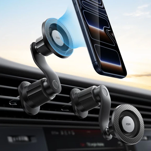 Автодержатель ESR Omnilock Magnetic вентиляционная решётка чёрный with MagSafe (4894240262764) - изображение 2