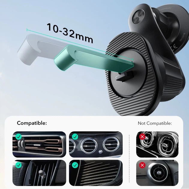 Автодержатель ESR Omnilock Magnetic вентиляционная решётка чёрный with MagSafe (4894240262764) - изображение 8