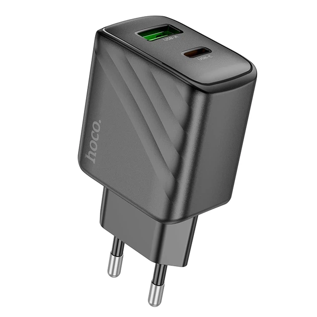 Мережевий зарядний пристрій HOCO CS23A Sunlight dual port PD30W+QC3.0 charger Black - Фото 4 Мережевий зарядний пристрій HOCO CS23A Sunlight dual port PD30W+QC3.0 charger Black - зображення 4