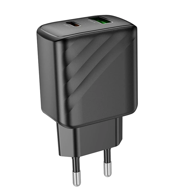 Мережевий зарядний пристрій HOCO CS23A Sunlight dual port PD30W+QC3.0 charger Black - Фото 7 Мережевий зарядний пристрій HOCO CS23A Sunlight dual port PD30W+QC3.0 charger Black - зображення 7