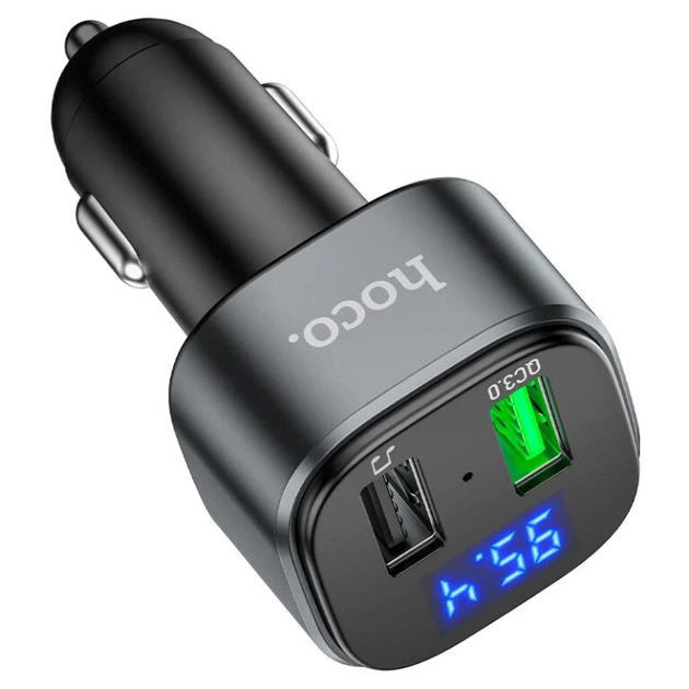 АЗП з FM-модулятором HOCO E67 Fighter QC3.0 18W car BT FM transmitter Black - Фото 6 АЗП з FM-модулятором HOCO E67 Fighter QC3.0 18W car BT FM transmitter Black - изображение 6