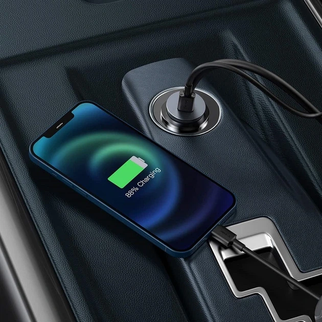 Автомобільний зарядний пристрій Baseus Share Together PPS multi-port Fast charging with extension cord 120W 2U+2C Gray - Фото 7 Автомобільний зарядний пристрій Baseus Share Together PPS multi-port Fast charging with extension cord 120W 2U+2C Gray - изображение 7