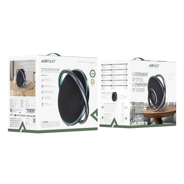 Портативна колонка Acefast K5 Pro Portable wireless Speaker, 60W, Black - Фото 2 Портативна колонка Acefast K5 Pro Portable wireless Speaker, 60W, Black - изображение 2
