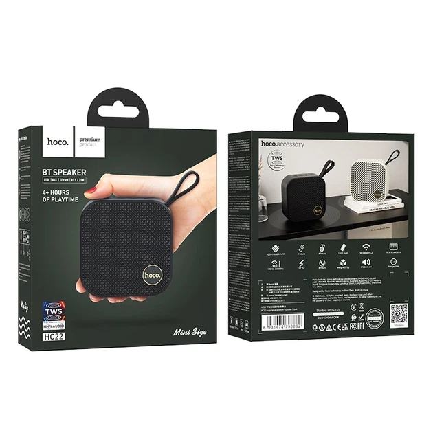 Портативна колонка HOCO HC22 Auspicious sports BT speaker, 5W, Black - Фото 4 Портативна колонка HOCO HC22 Auspicious sports BT speaker, 5W, Black - зображення 4