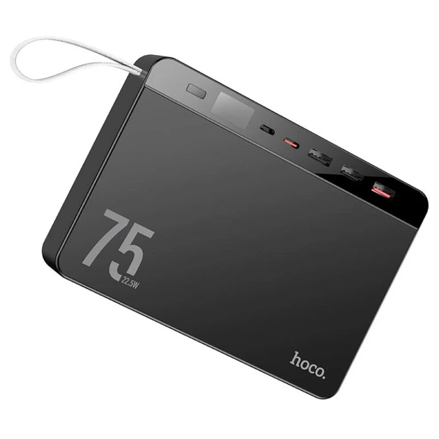 Зовнішній акумулятор HOCO J94 Overlord 22.5W fully compatible power bank(75000mAh) Black - зображення 3