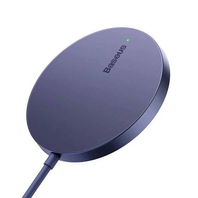 Бездротовий зарядний пристрій Baseus Simple Mini3 Magnetic Wireless Charger 15W Dusty Purple - зображення 6