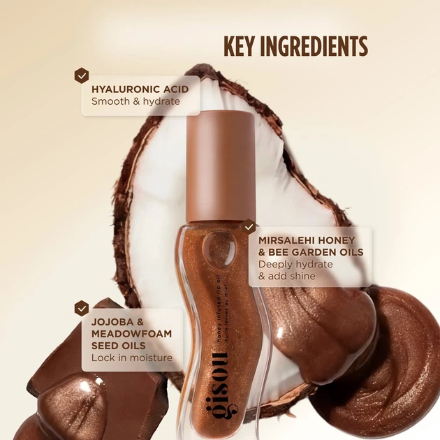 Масло для губ Gisou "Coco-Cacao" Honey Infused Lip Oil - изображение 5