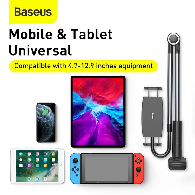 Тримач для мобiльного Baseus Otaku life rotary adjustment lazy holder Pro(Applicable for phone/ ipad) gray - Фото 13 Тримач для мобiльного Baseus Otaku life rotary adjustment lazy holder Pro(Applicable for phone/ ipad) gray - зображення 13