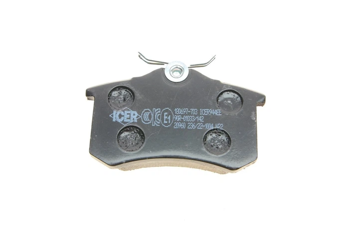 Колодки гальмові ICER 180697-703 Audi A6, A4, A3; Volkswagen Bora, Caddy, Golf, Polo; Citroen C4, C3; Seat Leon, Ibiza; Skoda Octavia, Rapid; Peugeot 307, 308 1027640, 1001096, 150698451 - зображення 4