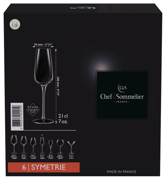 Келих Chef & Sommelier SYMETRIE 210 мл (6 шт) - Фото 11 Келих Chef & Sommelier SYMETRIE 210 мл (6 шт) - зображення 11