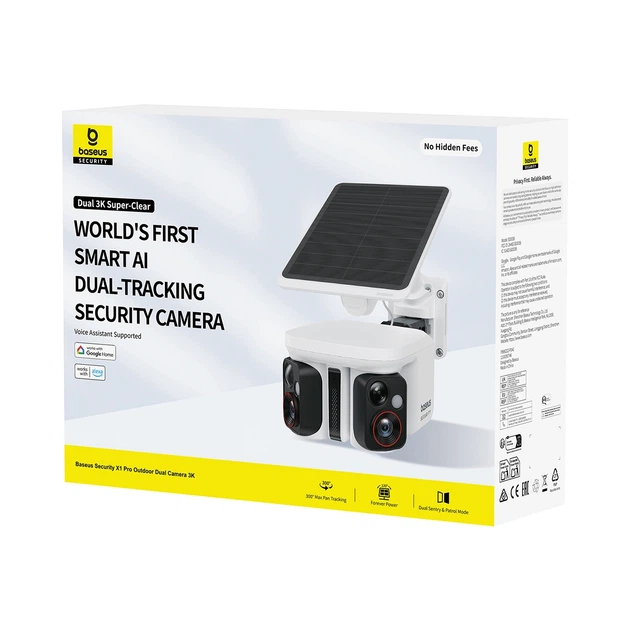 Внешняя камера Baseus Security X1 Pro Dual Camera 3K White (6932172694814) - Фото 5 Внешняя камера Baseus Security X1 Pro Dual Camera 3K White (6932172694814) - изображение 5