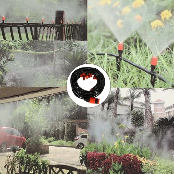 Система туманообразования ороситель для сада и террасы 20 метров UKC 5647 водяной занавес на 20 форсунок для полива - изображение 3