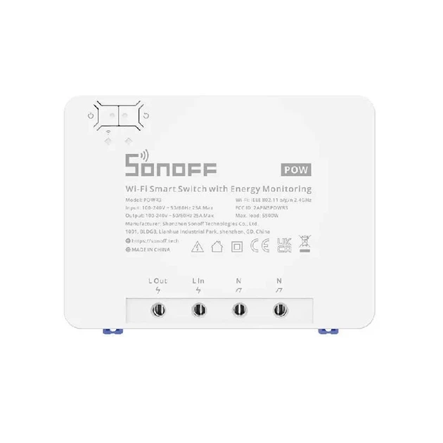 Розумний перемикач Wi-Fi Sonoff POWR3 з функцією вимірювання струму (POWR3) - зображення 3